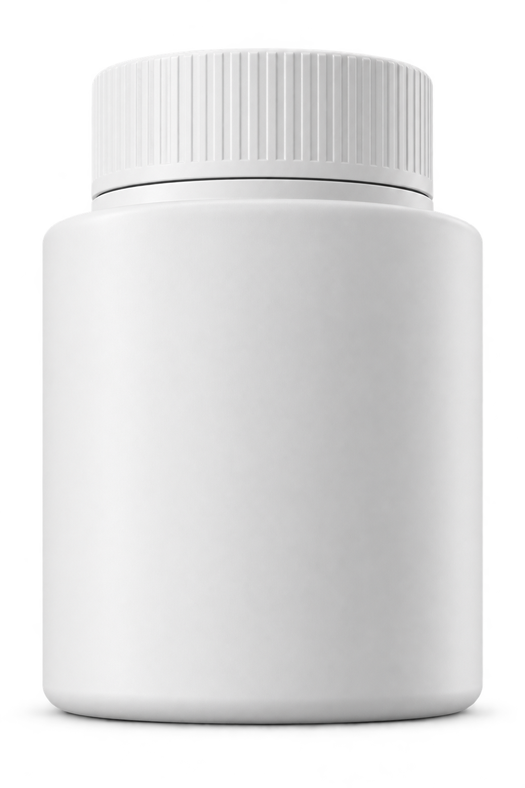 Anonymous matte-white product container used as an illustrative example